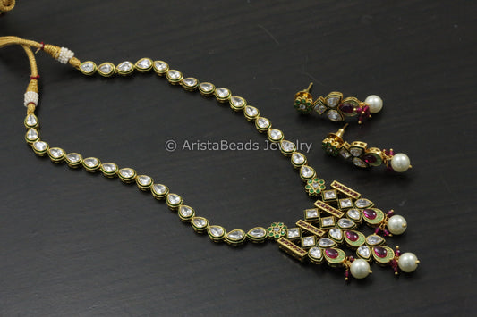 Reverse AD, Pota Stones & Enamel Necklace Set