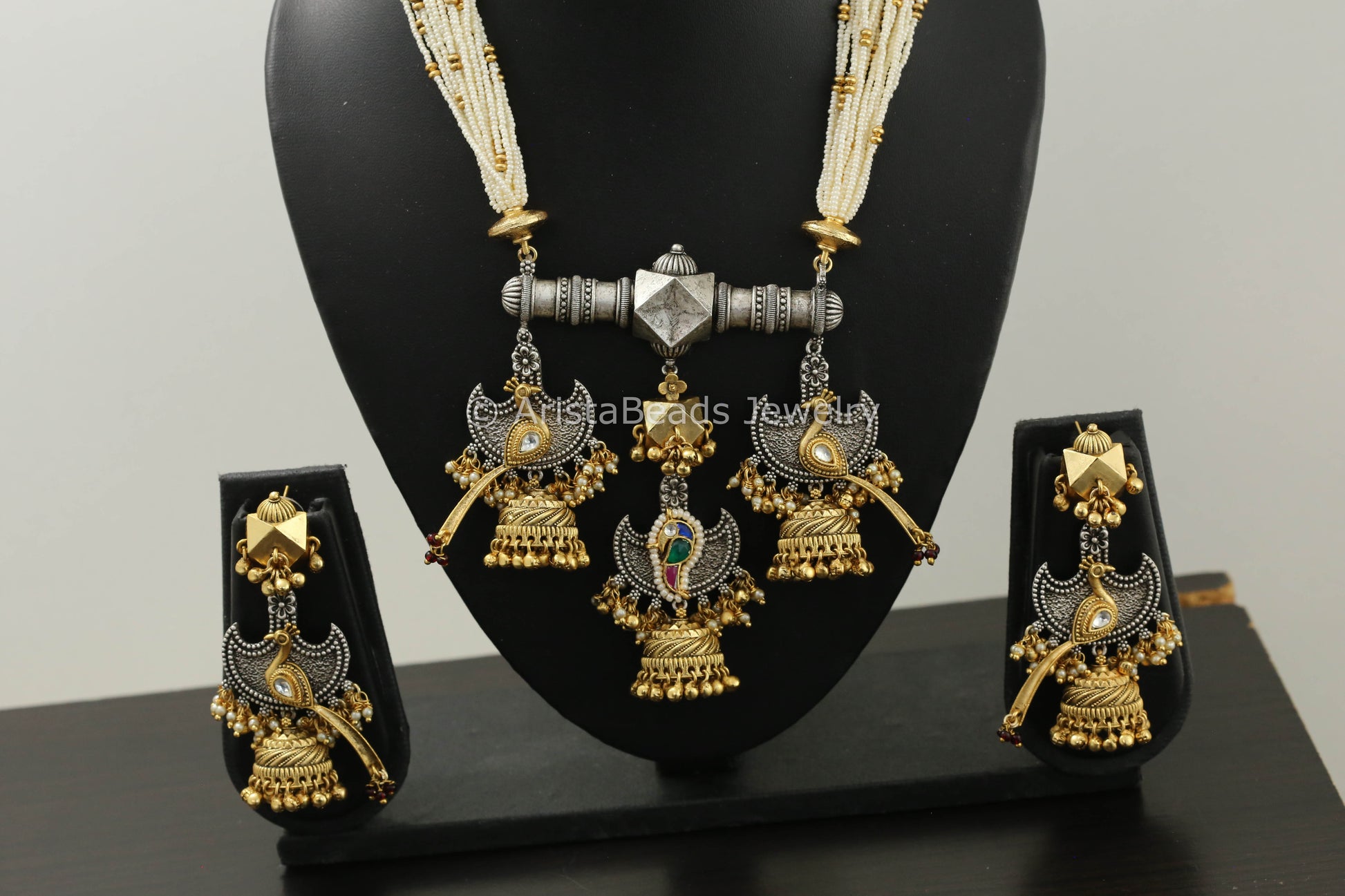 Real Silver LookAlike Kundan Necklace Set