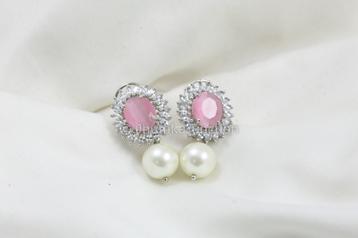 Pink CZ Earrings