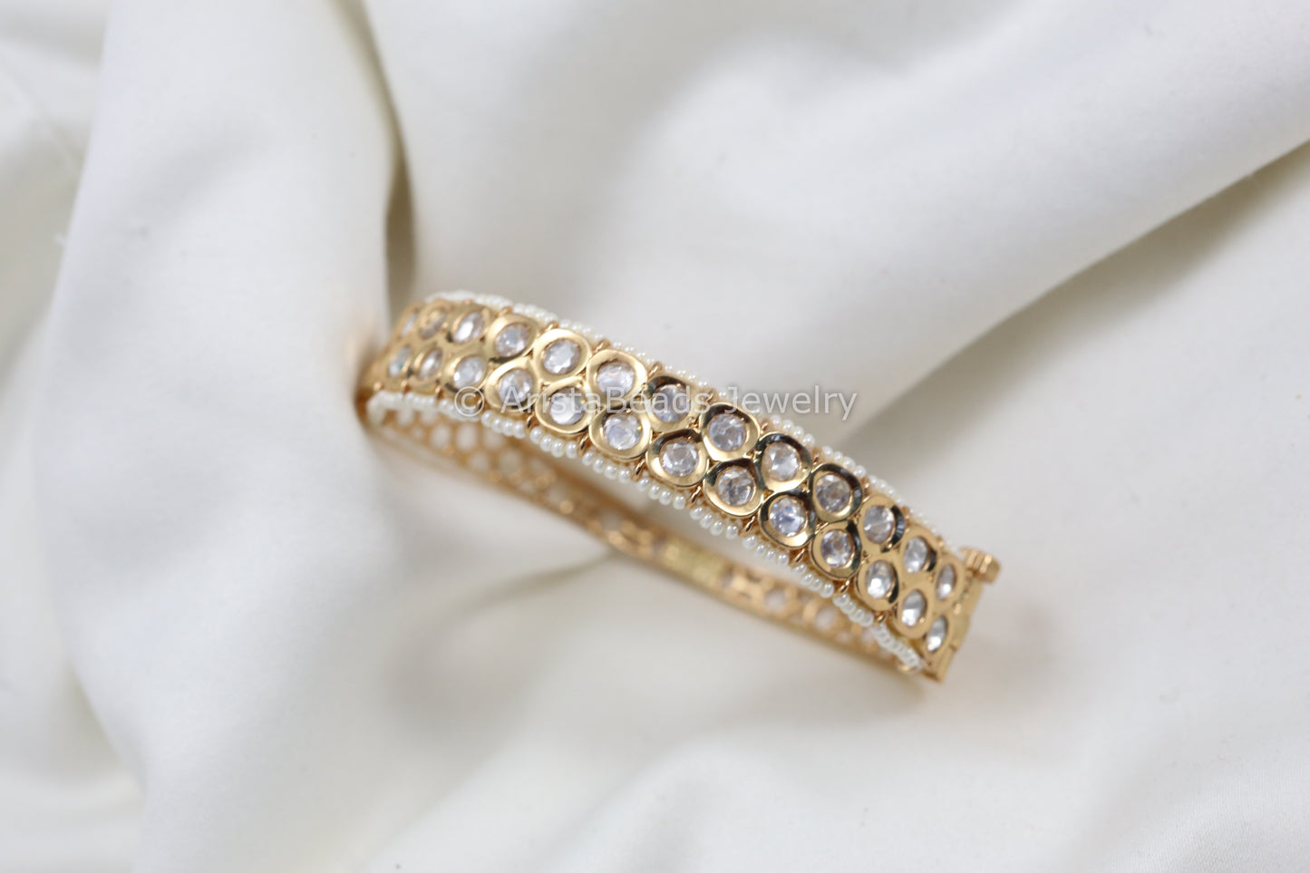Real Look Uncut Polki Bracelet (Openable)