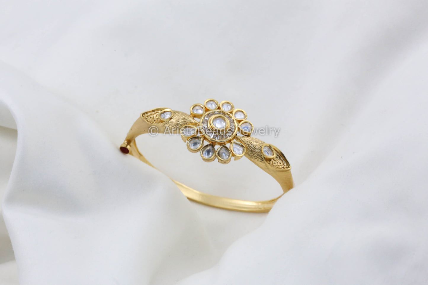CZ & Kundan Polki Bracelet - Clear