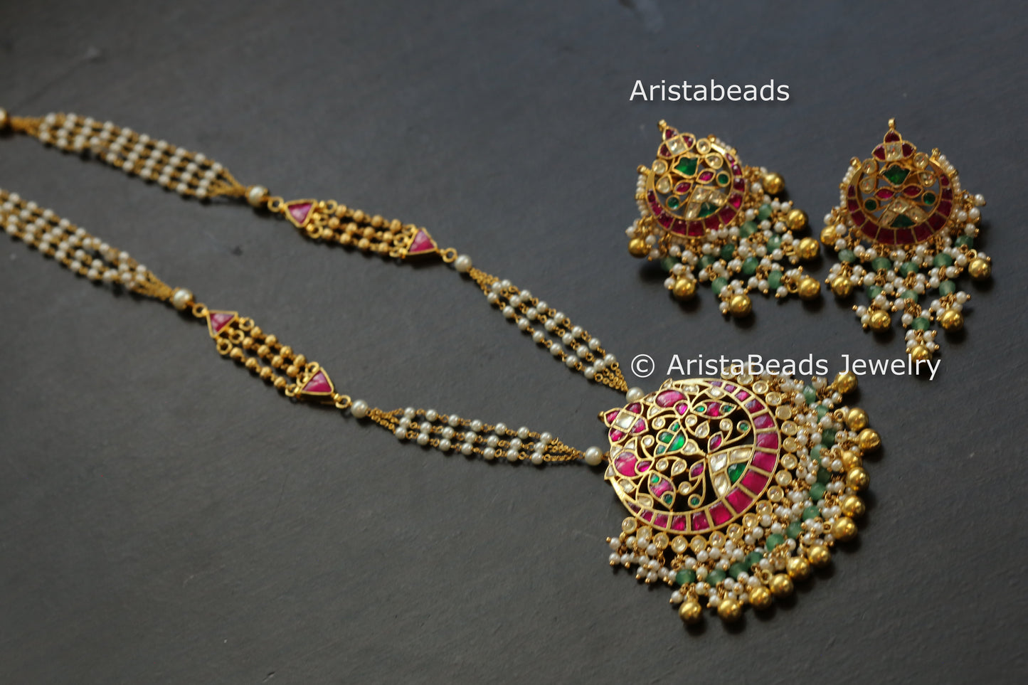One Of A Kind Pachi Kundan Necklace Set