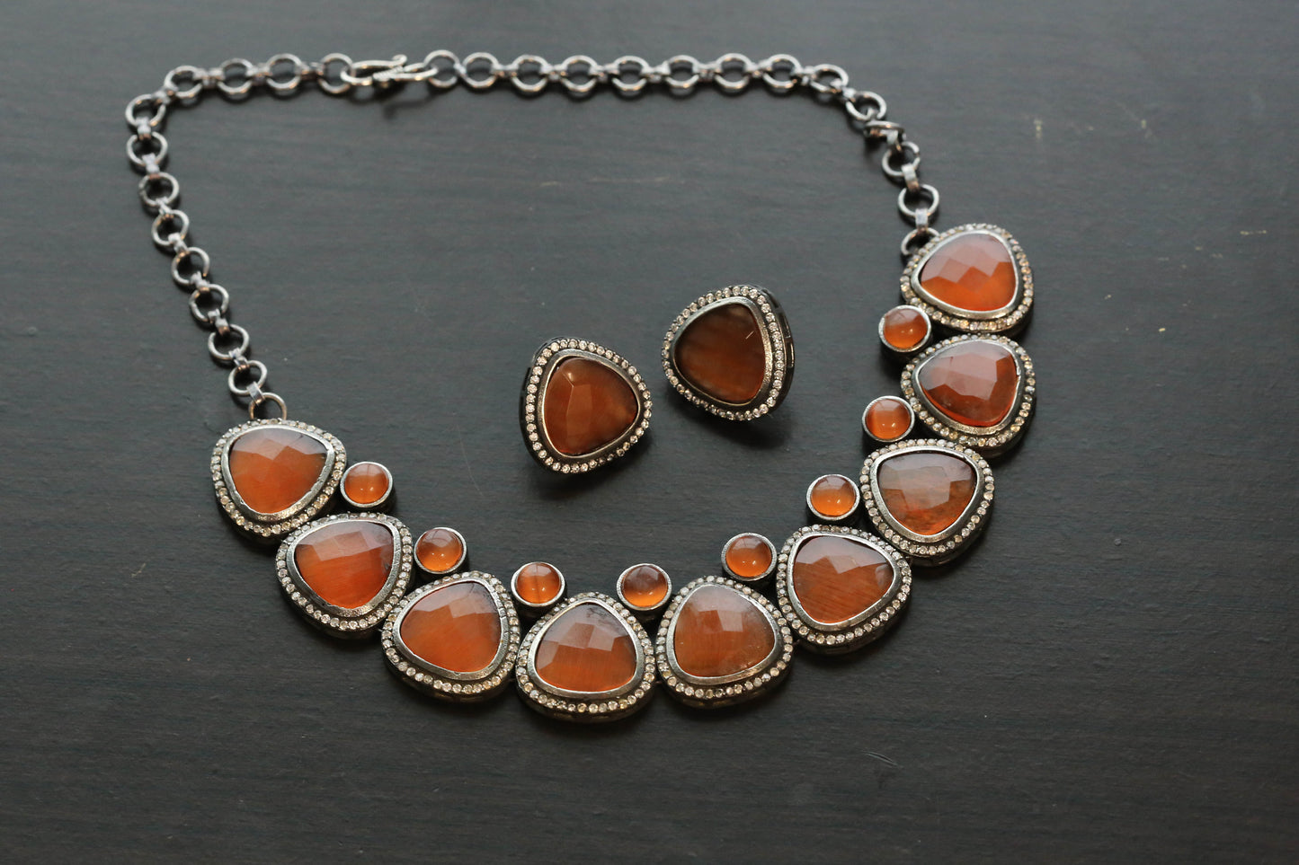 Orange Quartz Necklace Set
