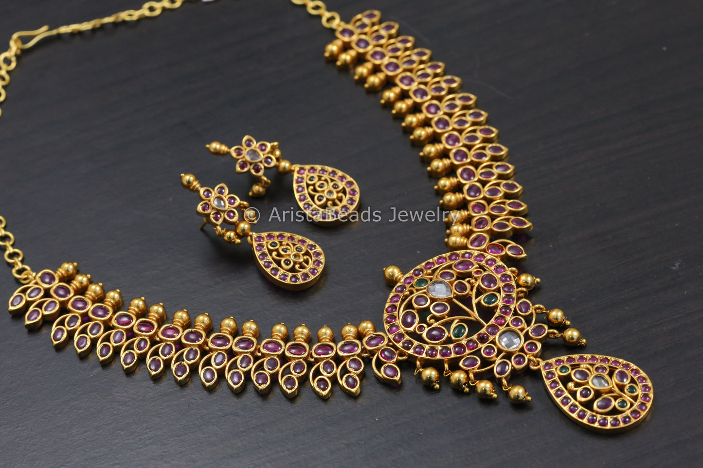 Kemp Pota & Polki Necklace Set