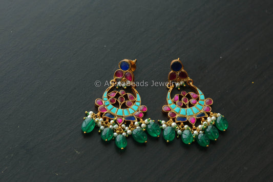 Jadau Multicolor Chandbaali