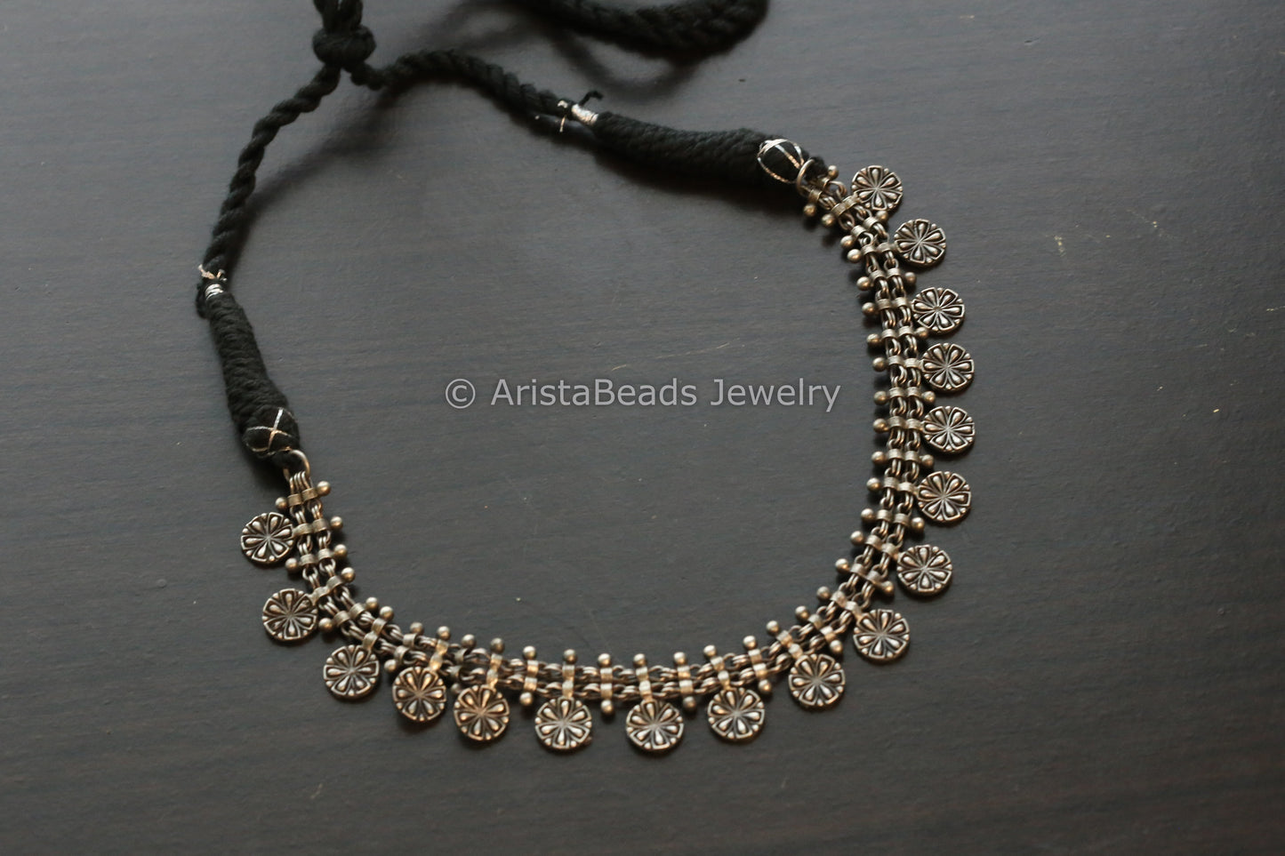 Silver Replica Oxidized Necklace
