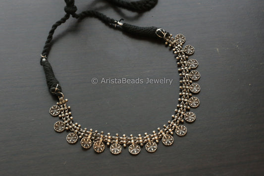 Silver Replica Oxidized Necklace