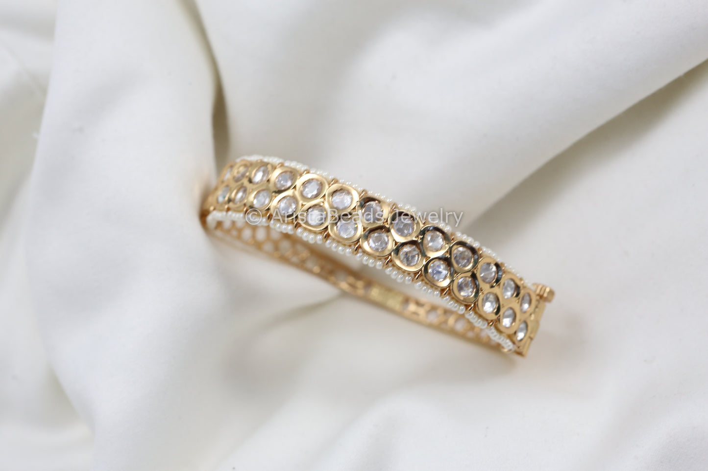 Real Look Uncut Polki Bracelet (Openable)