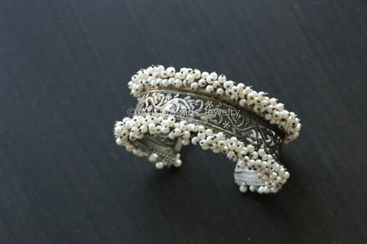 Silver Look Cuff - Pearl