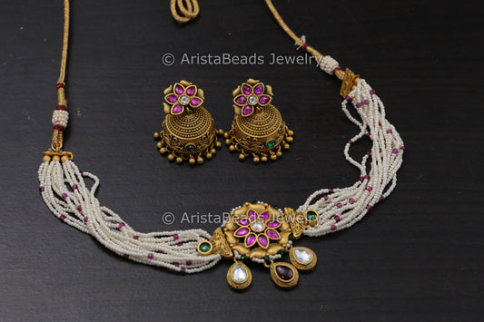 Dainty Real Gold Look Necklace Set