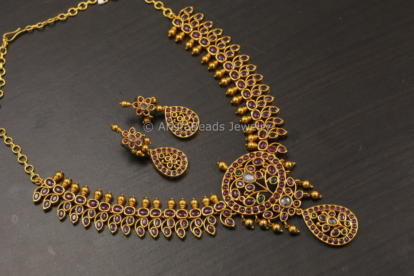 Kemp Pota & Polki Necklace Set