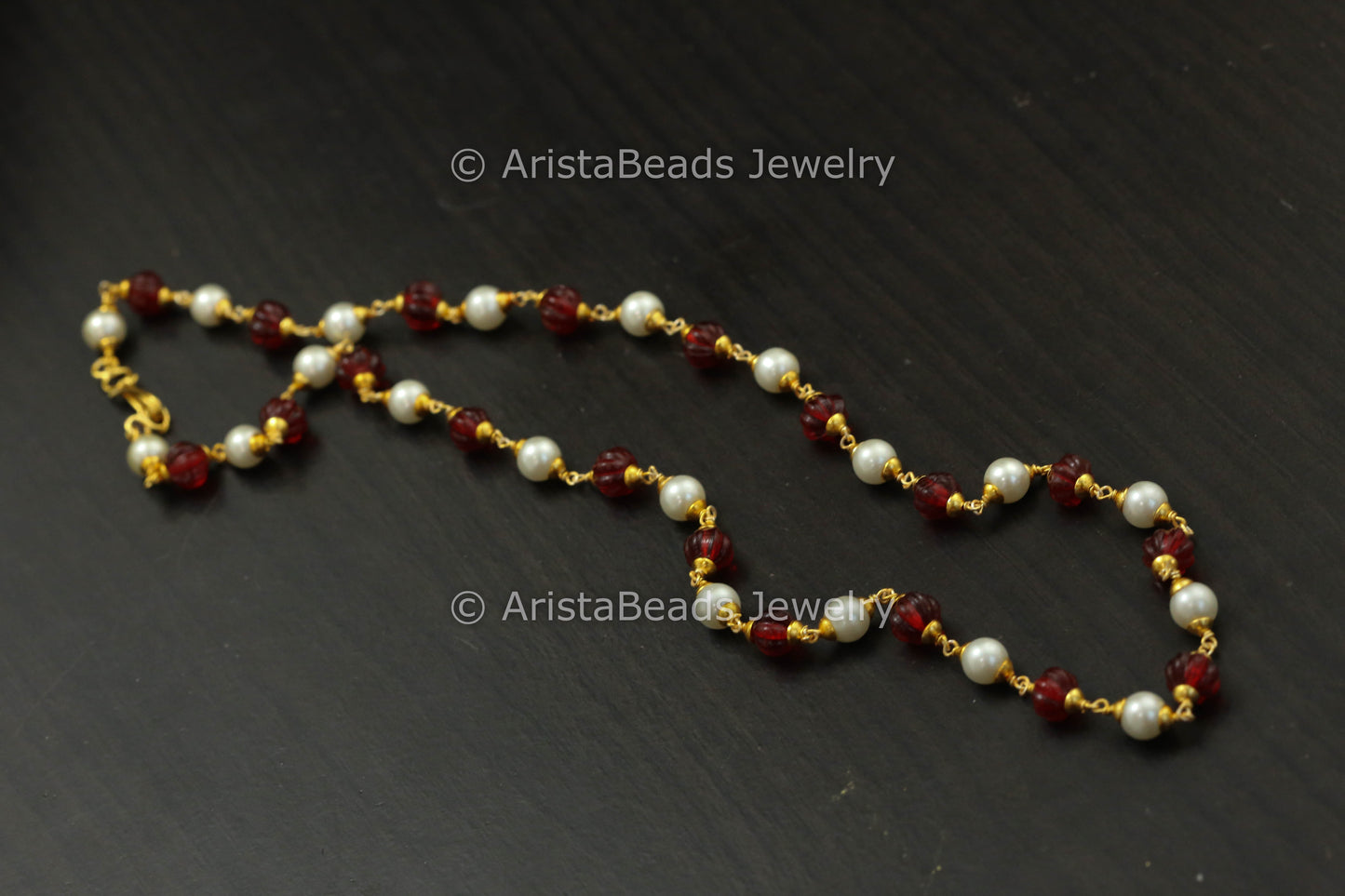 Red Melon Beaded Mala