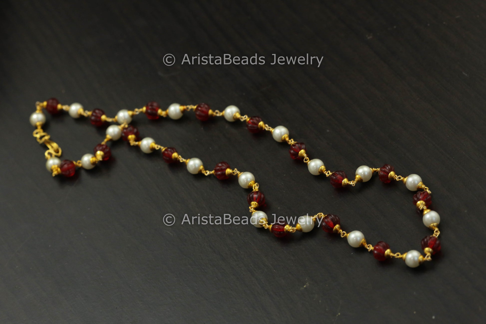 Red Melon Beaded Mala
