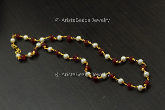 Red Melon Beaded Mala
