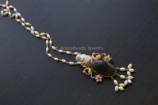 Amethyst Jadau Kundan Pendant Necklace