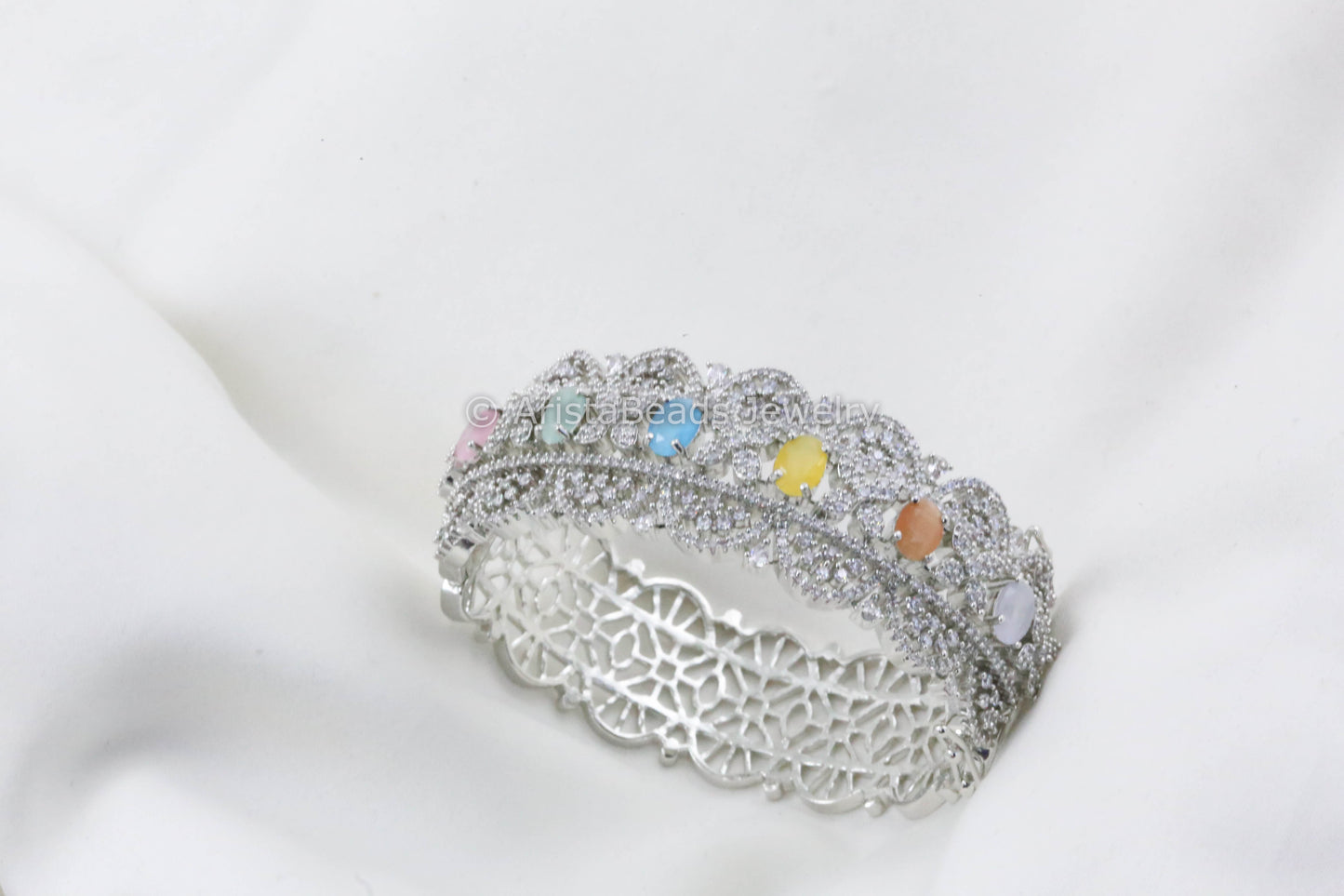 Nirali Multicolor CZ Bracelet Bangle (Openable)