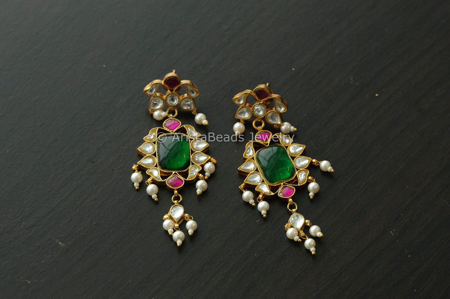 Multicolor Jadau Earrings