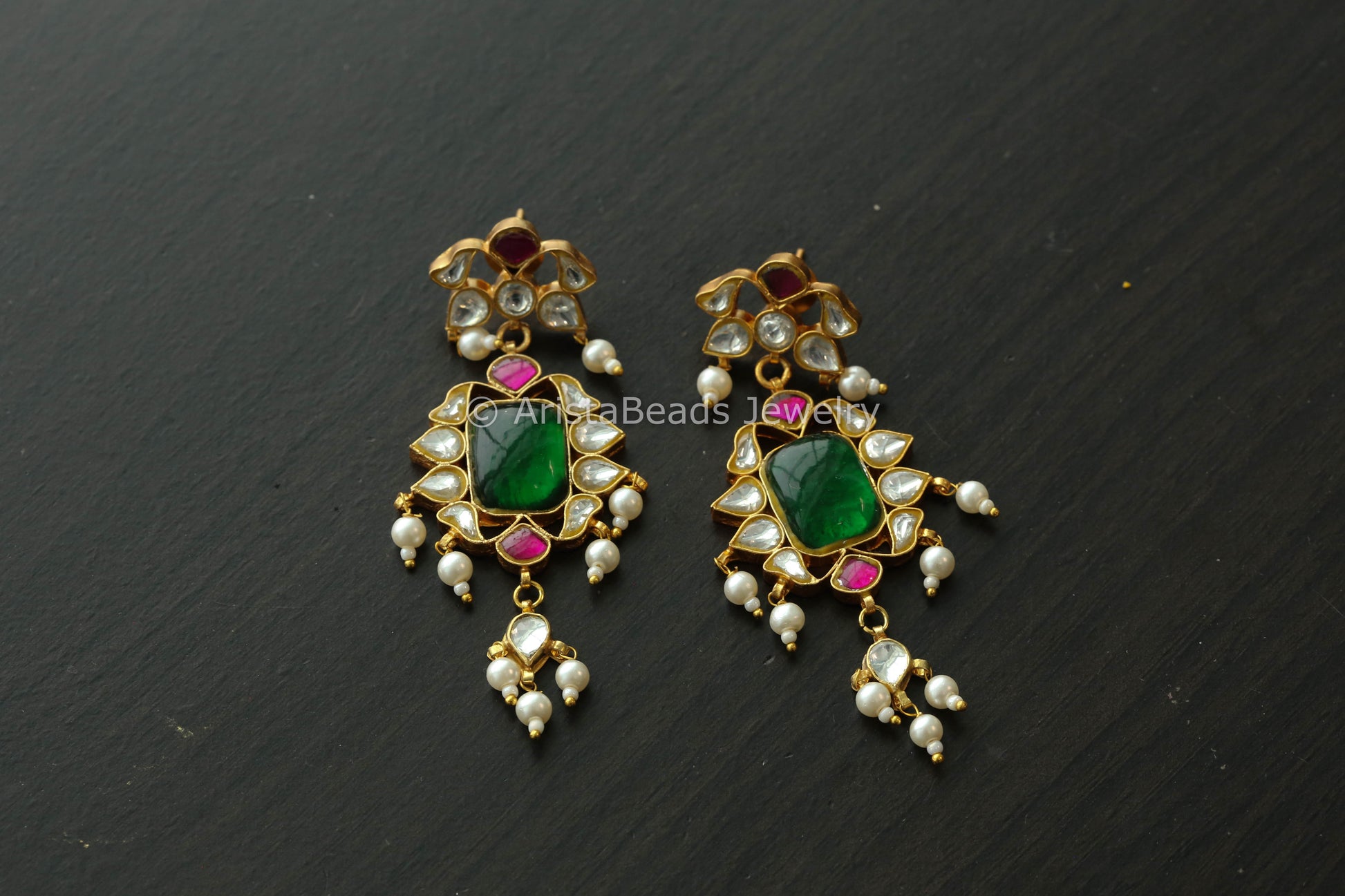 Multicolor Jadau Earrings