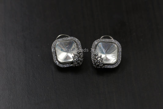Victorian Uncut Polki & CZ Studs