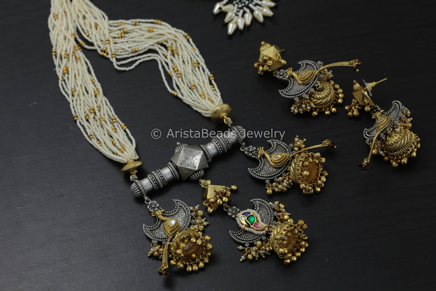 Real Silver LookAlike Kundan Necklace Set