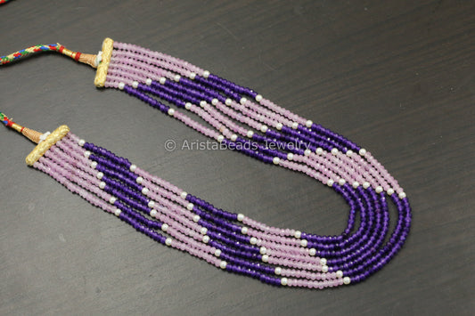 7 Strand Semiprecious Beads Necklace - Color 5