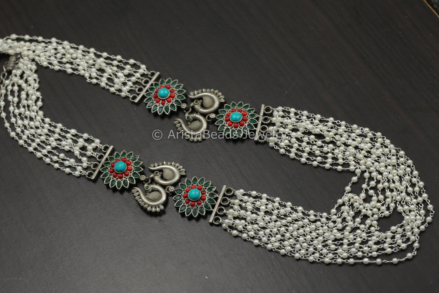 Multistrand Pearl Mala Necklace - Multi
