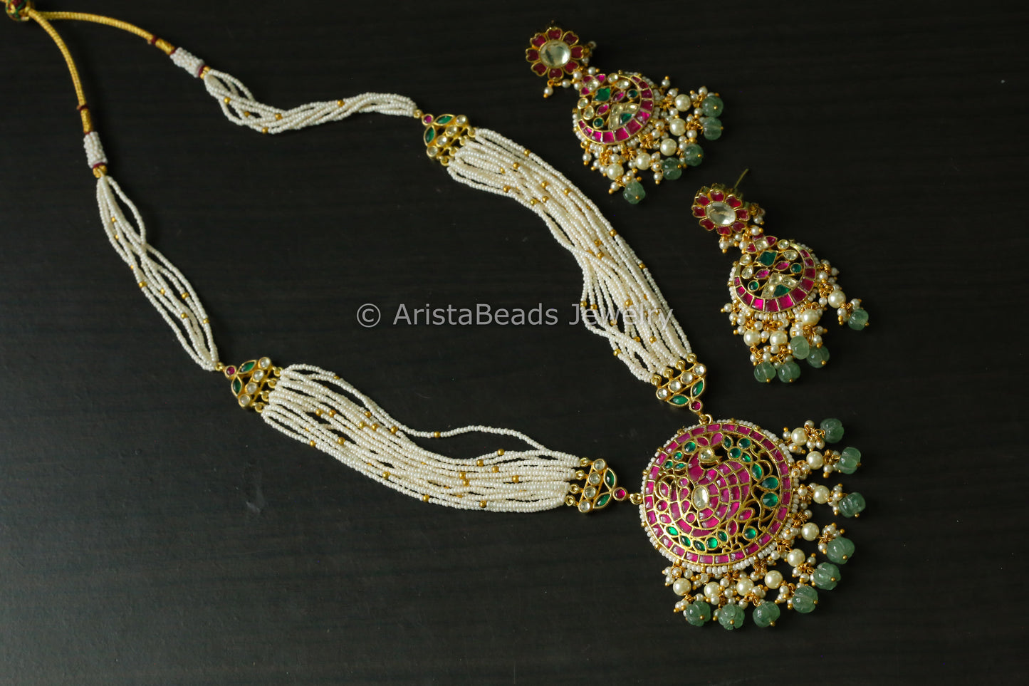 Pachi Jadau Kundan Peacock Necklace Set