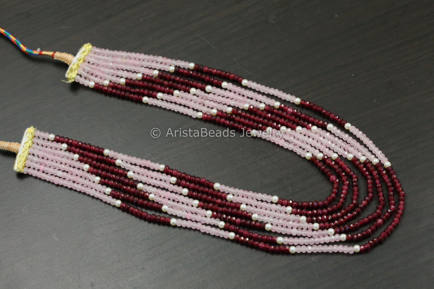 7 Strand Semiprecious Beads Necklace - Color 2