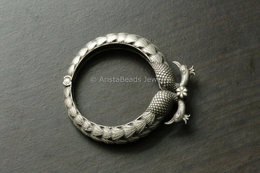 Silver Look Peocock Bangle