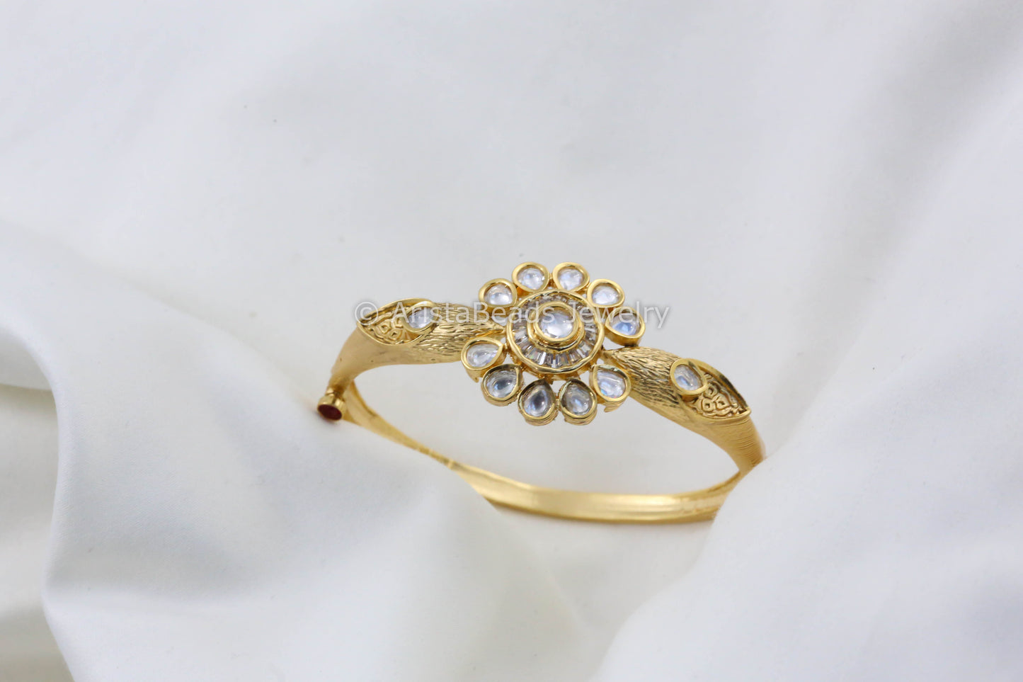 CZ & Kundan Polki Bracelet - Clear