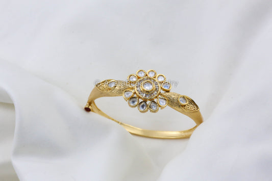CZ & Kundan Polki Bracelet - Clear