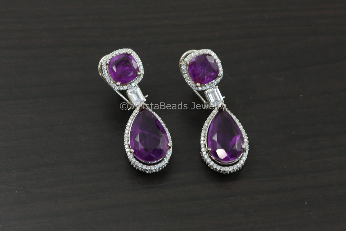 Purple Doublet Earrings