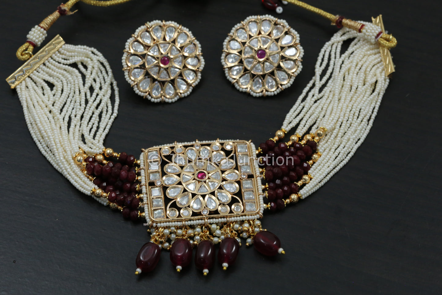 Uncut Kundan Choker Set - Ruby