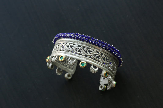 Silver Look Cuff - Blue