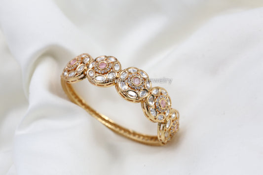Uncut Polki Pink Bracelet (Openable)