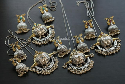 Dual Tone Tabeez Necklace Set