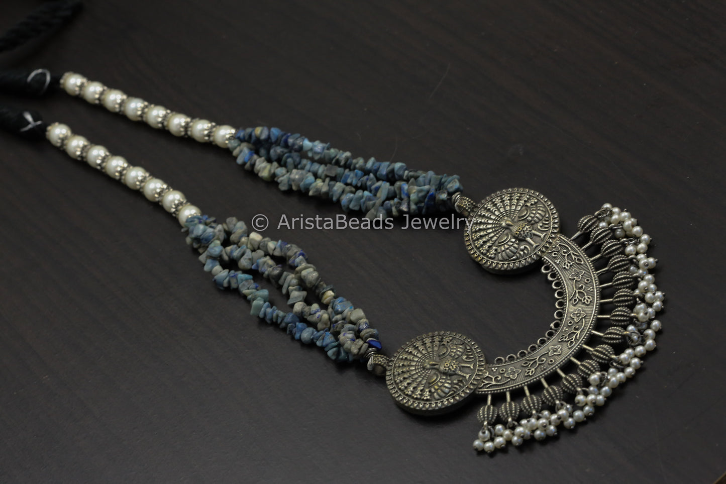 Oxidized Necklace -  Lapis