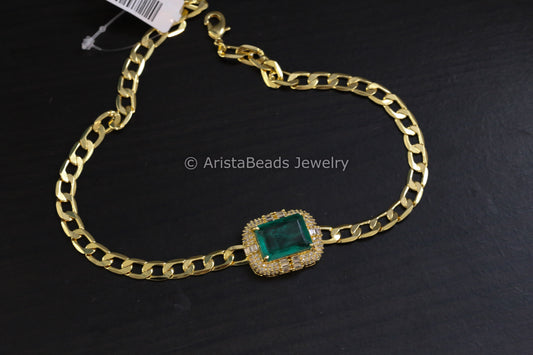 Contemporary Doublet CZ Chain Necklace