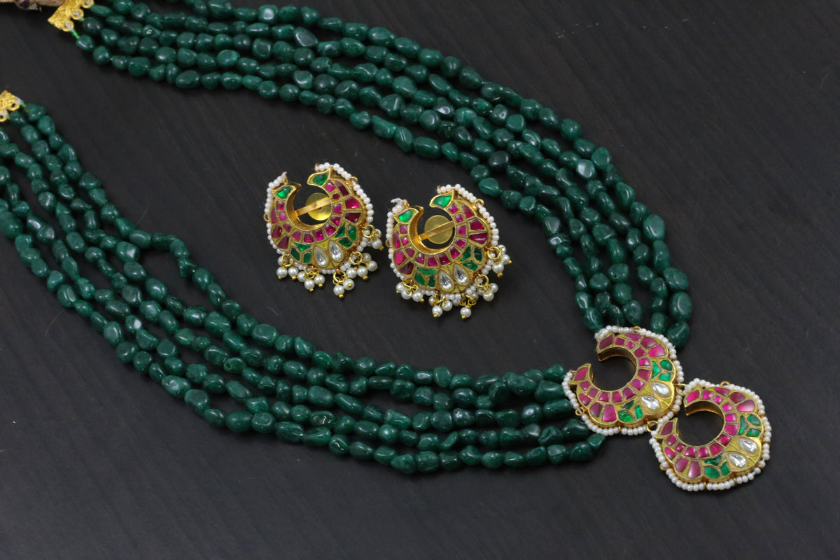 One Of A Kind Jadau Kundan Necklace Set - Multi